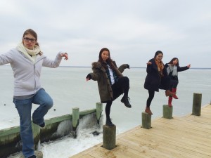 Bryn Mawr Seniors taking some time to be silly and enjoy life after Sunday Service